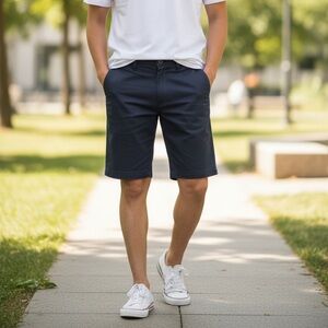 Arizona Jean Company Navy Flat-Front Chino Shorts